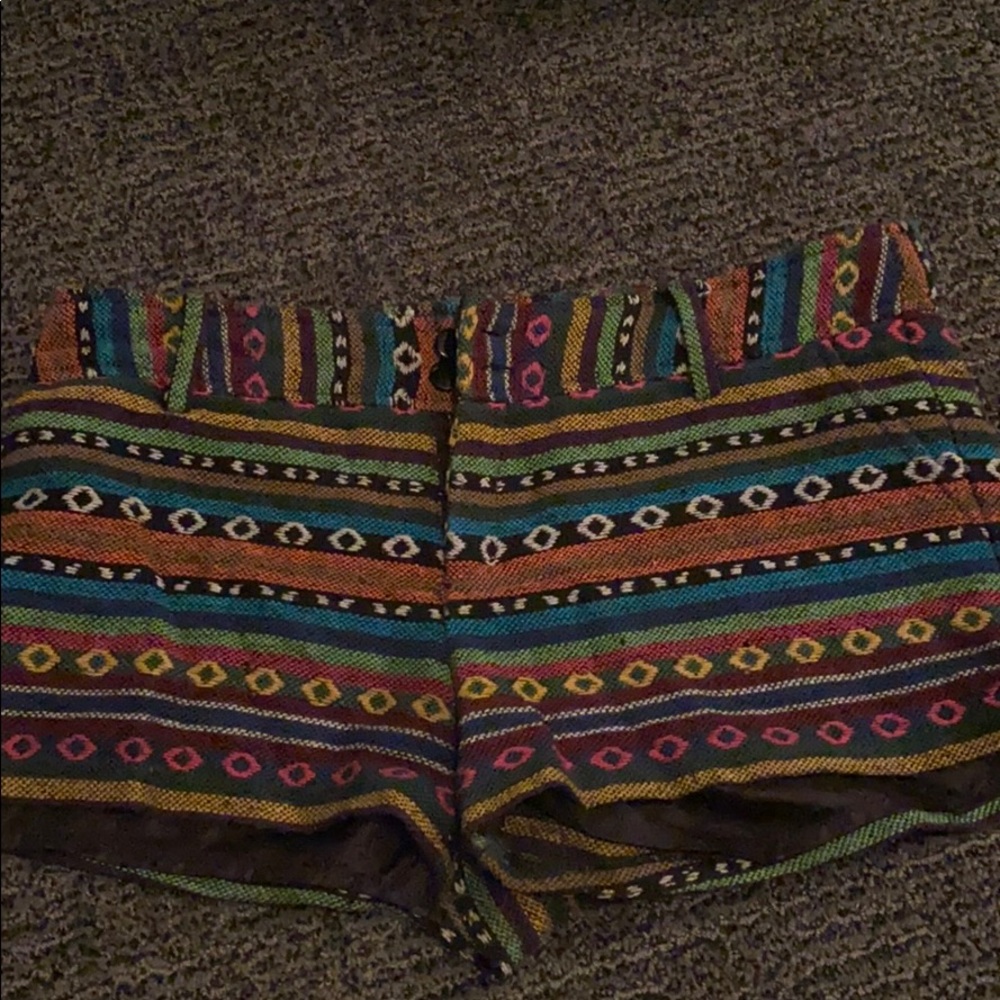 Multi color bohemian shorts